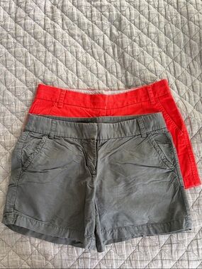 J. Crew Gray and Red Women's Shorts Duo